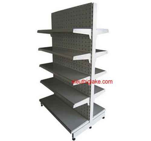 Kệ kép siêu thị lưới tôn đột lỗ