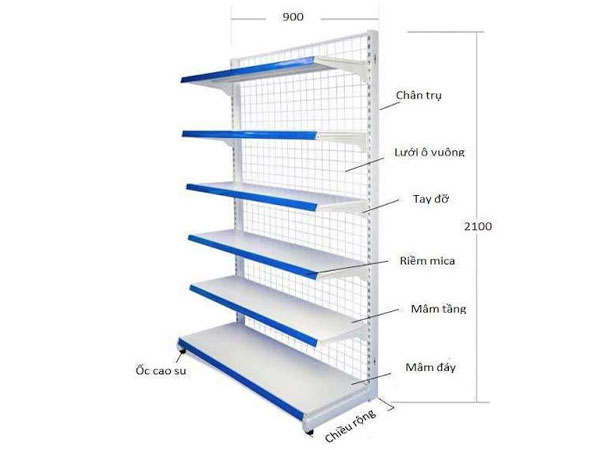 cấu tạo quầy kệ siêu thị