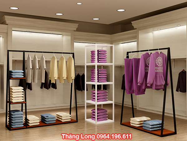 Kệ treo quần áo shop KTT37