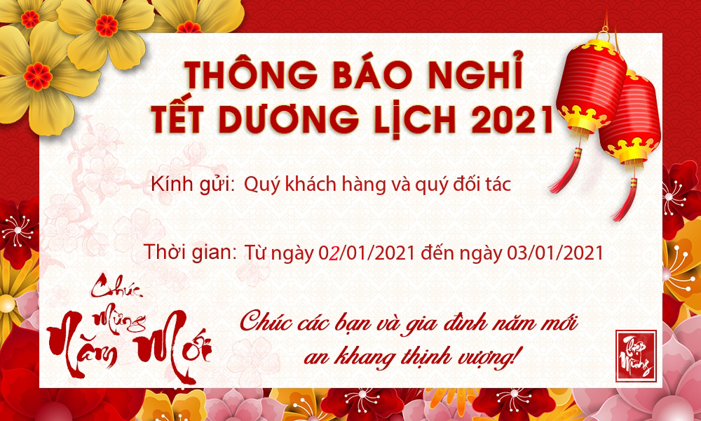 Thông báo lịch nghỉ tết dương lịch 2021 - Giá kệ Thăng Long