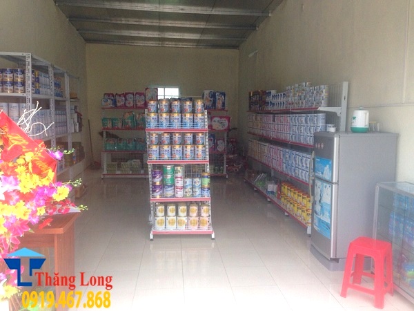 Lắp đặt kệ bày hàng sữa bỉm tại Quỳnh Lưu, Nghệ An