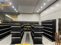 Lắp đặt kệ siêu thị tôn đục lỗ màu đen tại Thái Nguyên