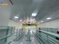 Lắp kệ siêu thị cho cửa hàng tạp hóa 100m2 tại Hòa Bình