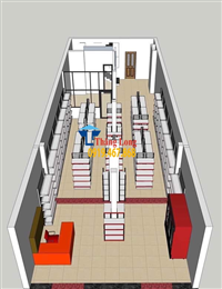 Mô hình thiết kế siêu thị 3D giá kệ siêu thị Thăng Long