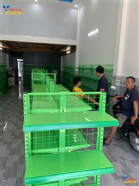 Thăng Long lắp đặt kệ siêu thị màu xanh lá tại Đông Thạnh - Hóc Môn