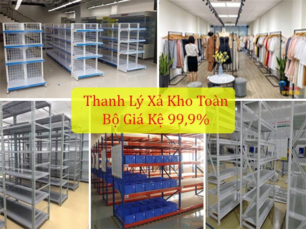 Xả kho thanh lý giá kệ để hàng cuối năm lên đến 50%